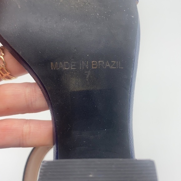 True Soul - Blue Suede And Black and Silver Leather Open Toe Heels Size 7 - Picture 15 of 15